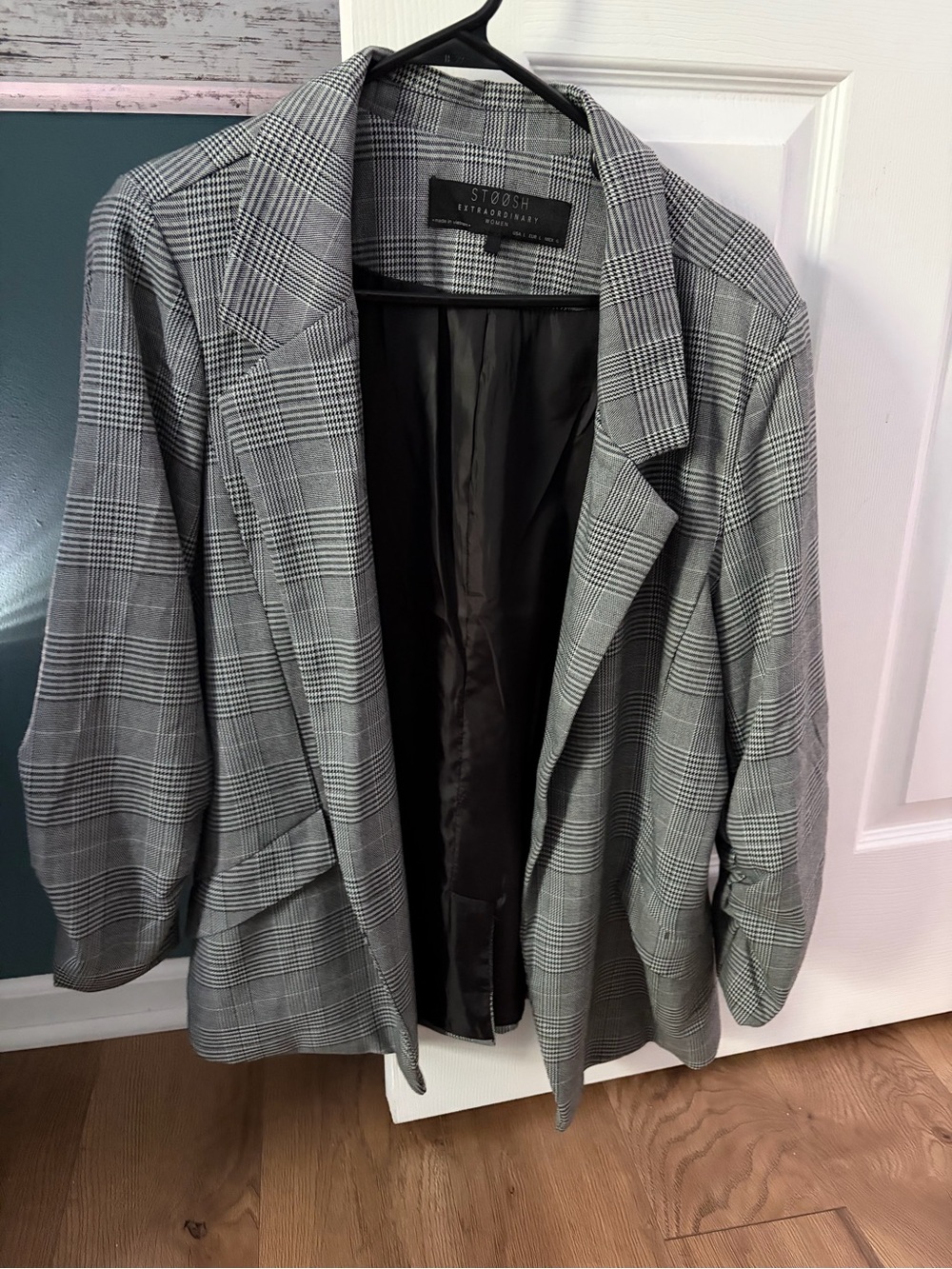 Stoosh Gray Glen Plaid Women’s  Blazer